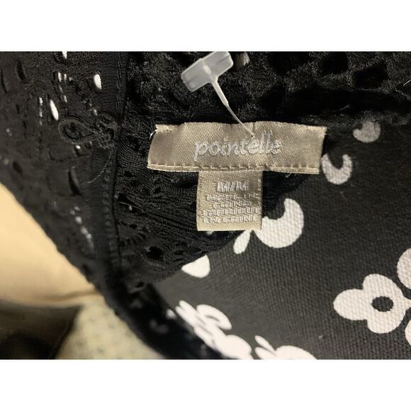 Pointelle Women's Lace Top M Black Witchy Goth Romantic Glam Layered Fairy - Picture 5 of 5